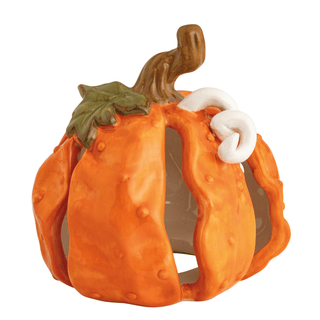 small orange stoneware pumpkin