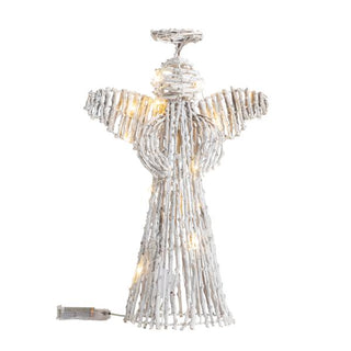 small white rattan led angel