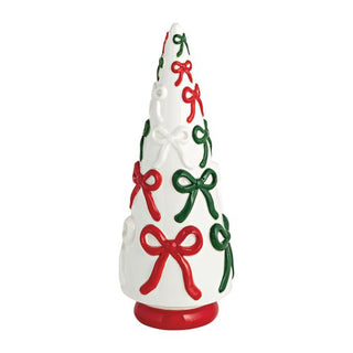 large bow ceramic christmas tree