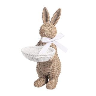 woven resin bunny tray sitter