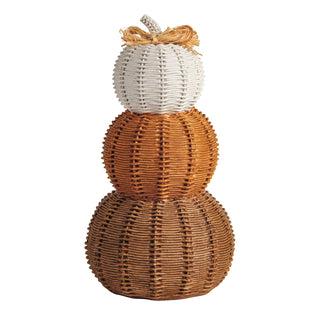 triple woven resin pumpkin stack