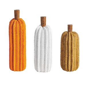 assorted resin wicker pumpkin sitters - assorted