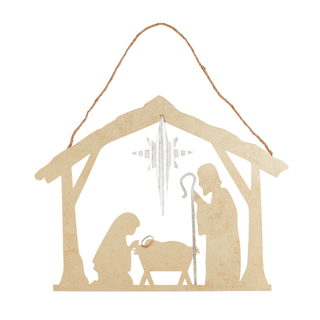 tin nativity door hanger