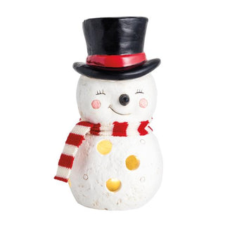 medium mache snowman luminaire