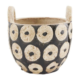 open dot terracotta glaze pot