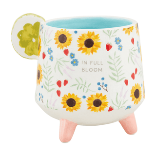 full bloom floral pot with seeds