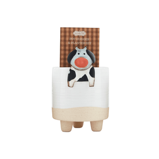 farm animal pot hugger & planter set - assorted