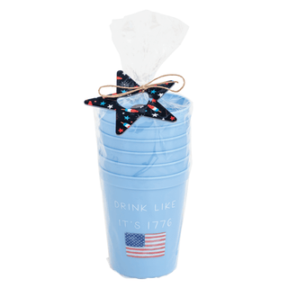 blue americana party cup set