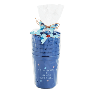 navy americana party cup set