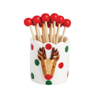 bagged reindeer toothpick holder