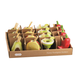 fiesta toothpick holders - assorted