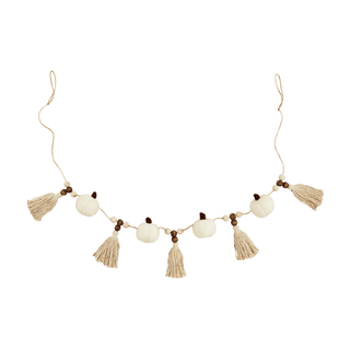 pumpkin tassel garland - white