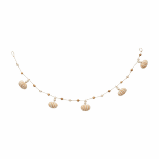 ticking stripe beaded pumpkin garland