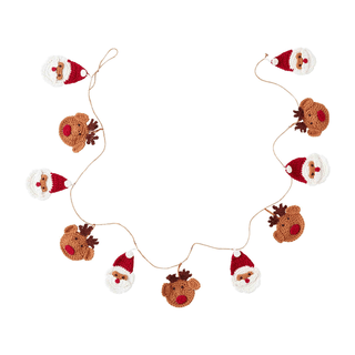 crochet santa  & reindeer garland