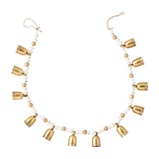 wood bead bell garland