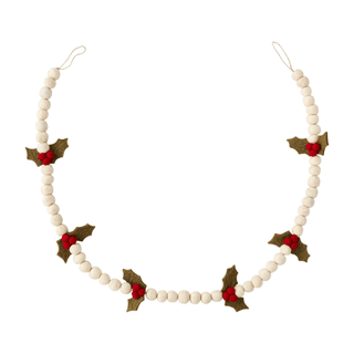 holly felted wool garland