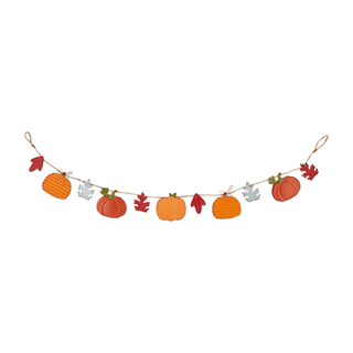 pumpkin & leaves tin garland