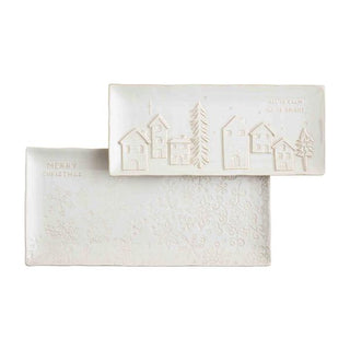 white christmas tray platters -assorted