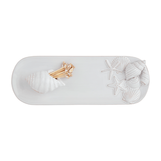 sea shell toothpick tray set
