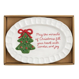 tree christmas sentiment plate