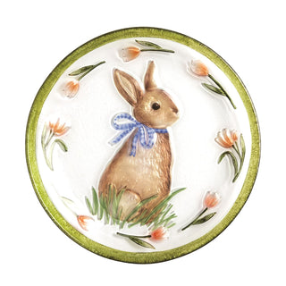 easter bunny glass platter