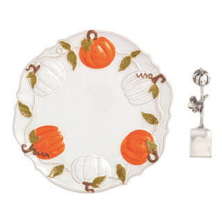 pumpkin vine cookie plate set