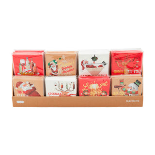 holiday bar napkin sets - assorted