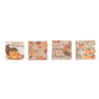 thanksgiving cocktail napkin sets - assorted