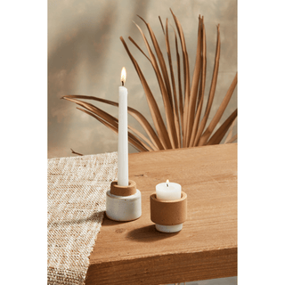 terracotta tealight taper holder