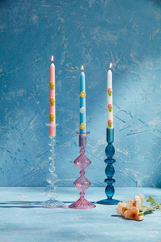 spring flower taper candles - assorted