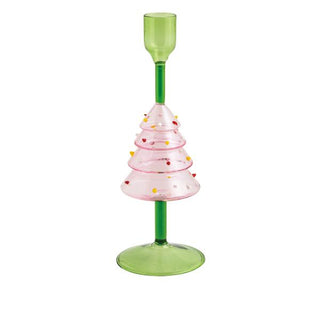 tree christmas glass taper holder