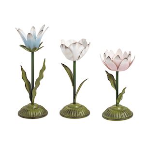 metal flower candlestick - assorted