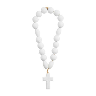 cross white bead decor