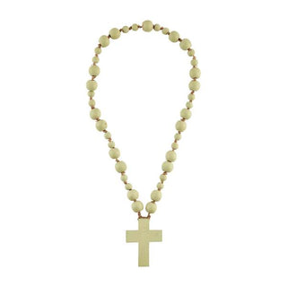 green beaded cross decor