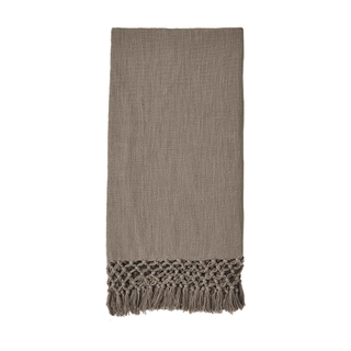 macrame grey throw blanket