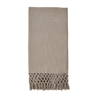 macrame taupe throw blanket