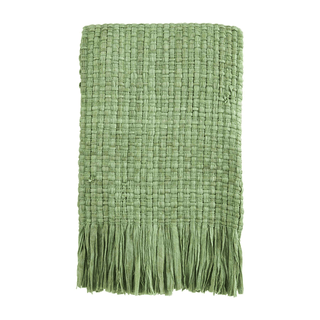recycled green throw blanket