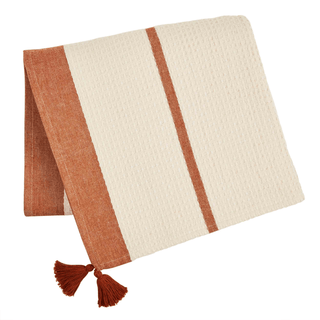terracotta stripe waffle stripe blanket