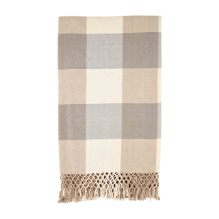 check grey throw blanket