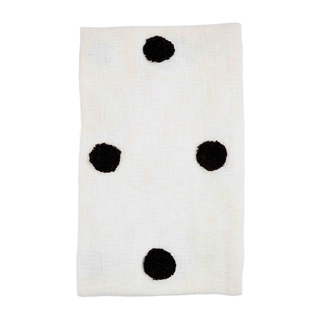 cream dot tufted throw blanket