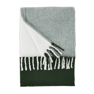 green large check throw blanket