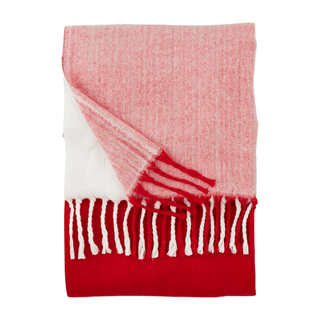 red large check throw blanket