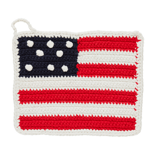 americana flag crochet pot holder