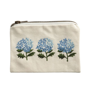 beaded & embroidered flower zipper pouches - assorted