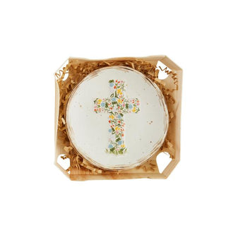 flower cross boxed trinket dish