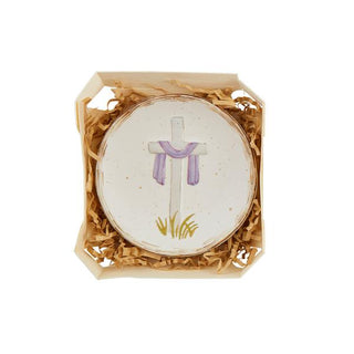white crossed boxed trinket dish