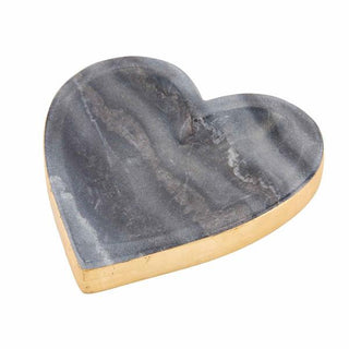 gold heart marble trinket dish