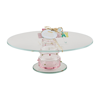 glass birthday cake stand
