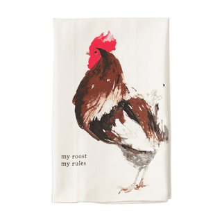 rooster farm dish towel
