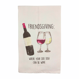wine friendsgiving towel